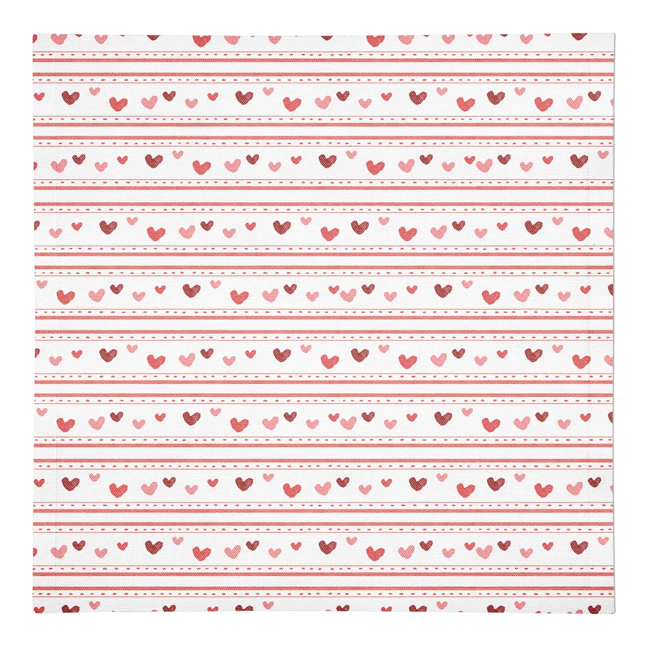 Multi Heart Stripes Pattern 10&#x22; x 10&#x22; Cotton Twill Napkin